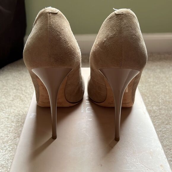 Jimmy Choo Anouk Suede Nude 120mm 38.5 - Picture 5 of 12
